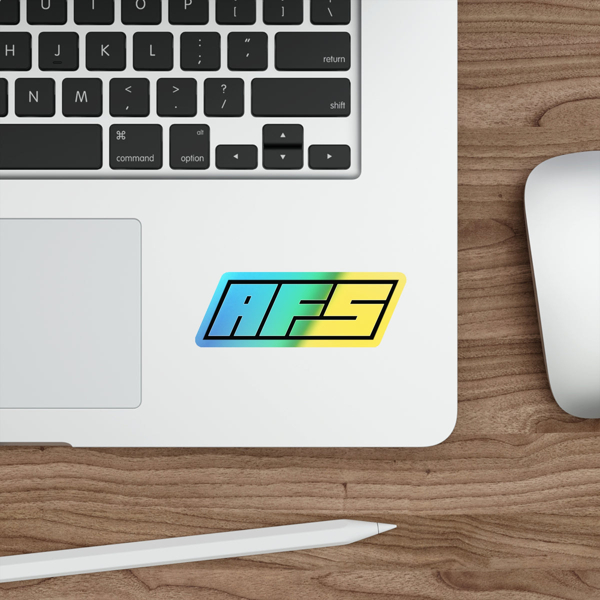AFS die-cut holographic vinyl sticker