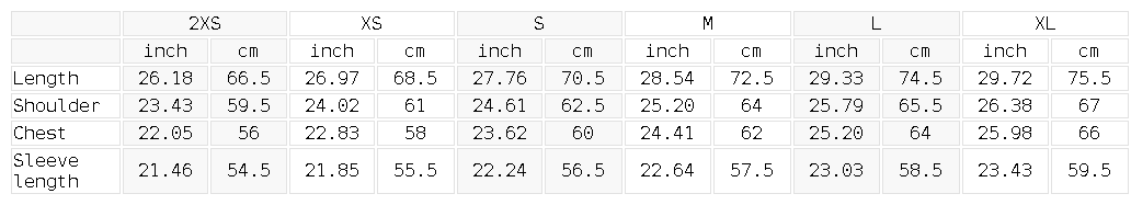 Size chart